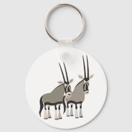 Cute Pair of Tecknad Oryxes Keychain Nyckelring