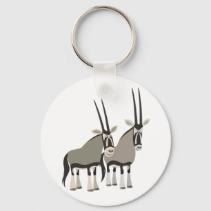 Cute Pair of Tecknad Oryxes Keychain Nyckelring