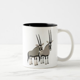 Cute Pair of Tecknad Oryxes Mugg