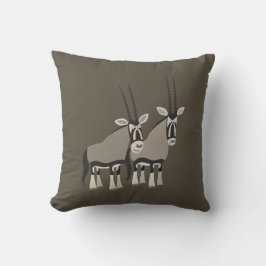Cute Pair of Tecknad Oryxes Pillow Kudde