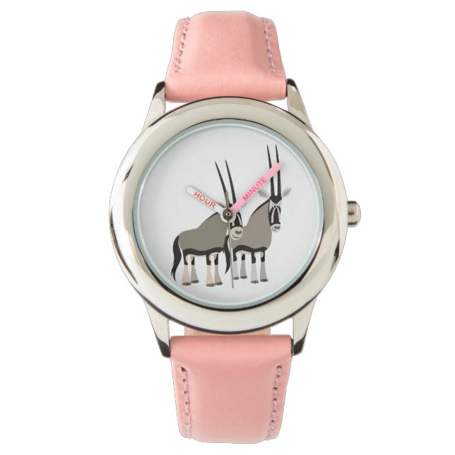 Cute Pair of Tecknad Oryxes Watch Armbandsur (Framsida)