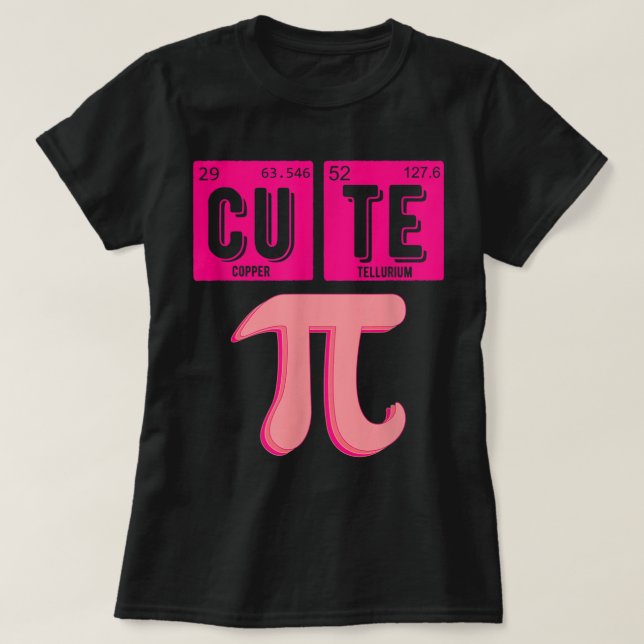 Cute Paj Pi Day Cutie Math Periodicable Rosa maan T Shirt (Design framsida)