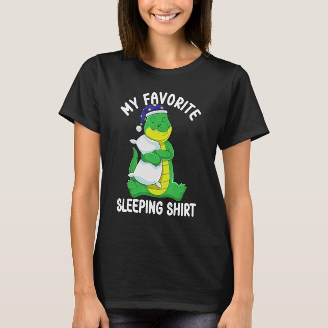 Cute Pajama for Women  Nigh Sleeping Alligator 1 T Shirt (Framsida)
