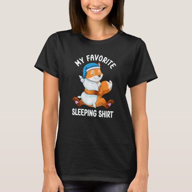 Cute Pajama for Women  Nigh Sleeping Fox  3 T Shirt (Framsida)