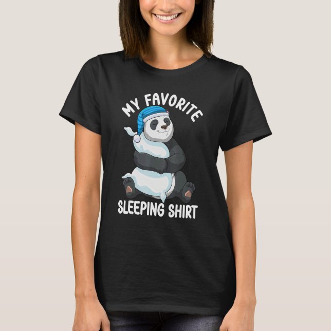 Cute Pajama for Women  Nigh Sleeping Panda 2 T Shirt (Framsida)
