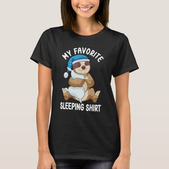Cute Pajama for Women  Nigh Sleeping Sloth 1 T Shirt (Framsida)