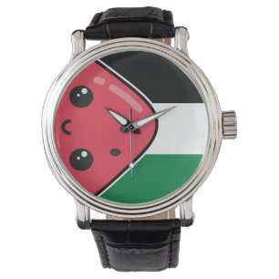 Cute Palestine-flagga med vattenmelonfritt palesti Armbandsur