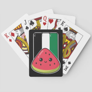 Cute Palestine-flagga med vattenmelonfritt palesti Casinokort