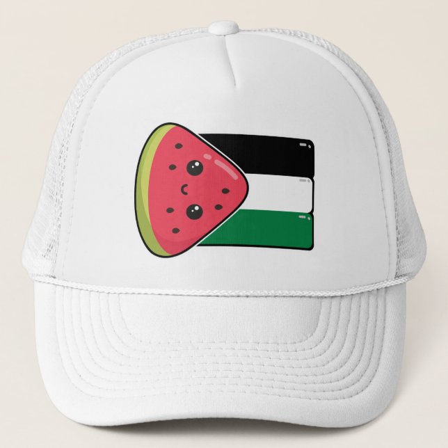Cute Palestine-flagga med vattenmelonfritt palesti Keps (Framsida)