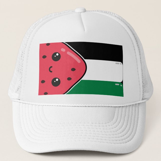 Cute Palestine-flagga med vattenmelonfritt palesti Keps (Framsida)