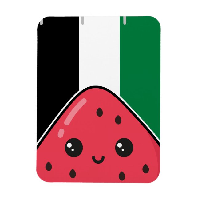 Cute Palestine-flagga med vattenmelonfritt palesti Magnet (Vertikal)