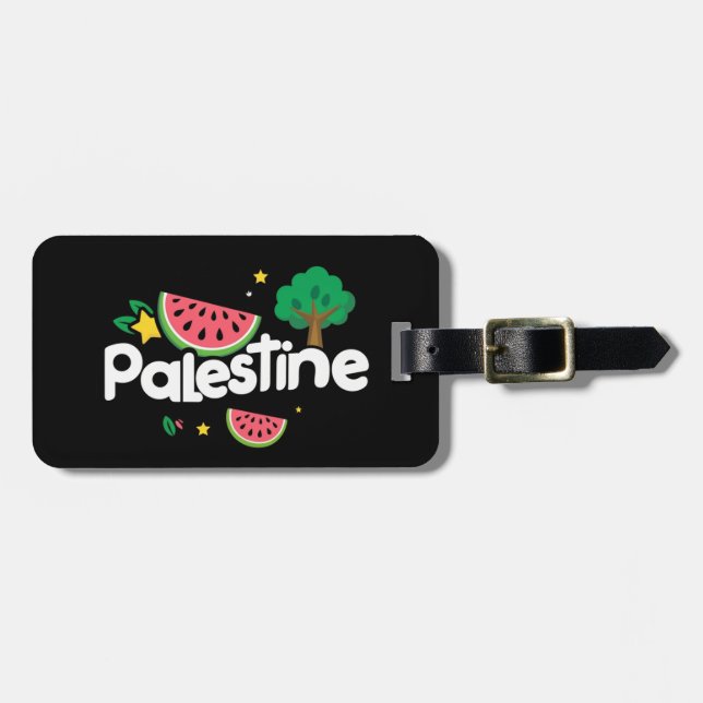 Cute Palestine ord omgiven av vattenmeloner träd Bagagebricka (Horisontell Framsida)