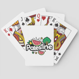 Cute Palestine ord omgiven av vattenmeloner träd Casinokort