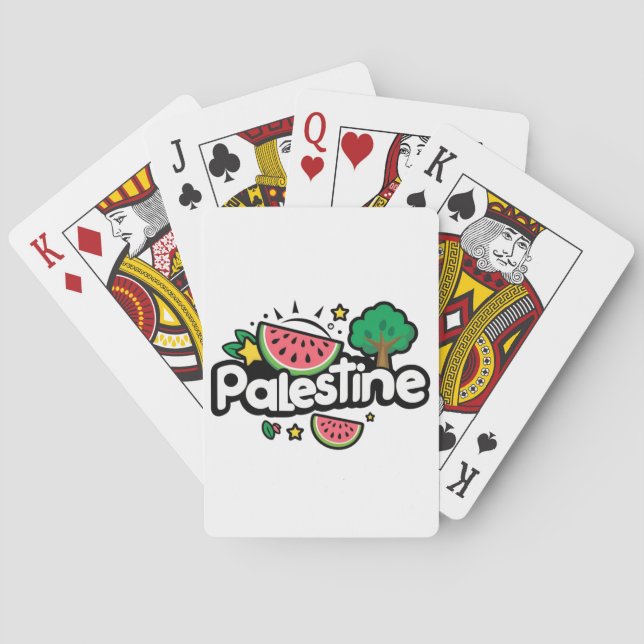 Cute Palestine ord omgiven av vattenmeloner träd Casinokort (Baksidan)