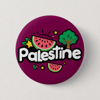 Cute Palestine ord omgiven av vattenmeloner träd Knapp