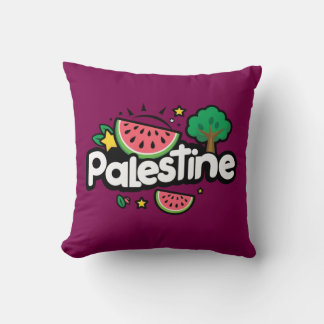 Cute Palestine ord omgiven av vattenmeloner träd Kudde