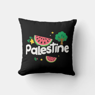 Cute Palestine ord omgiven av vattenmeloner träd Kudde