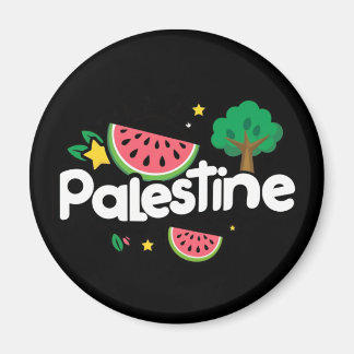 Cute Palestine ord omgiven av vattenmeloner träd Magnet