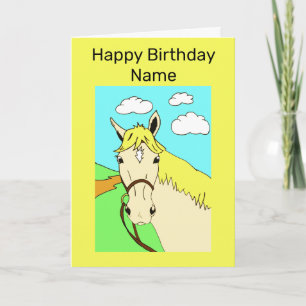 Cute Palomino Pony Grattis på födelsedagen-kort Kort