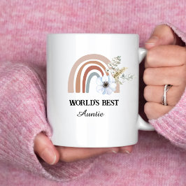 Cute pampas rainbow world's best auntie mugg