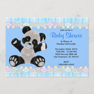 CUTE PANA PANA Bear Babyskor i Baby Inbjudningar