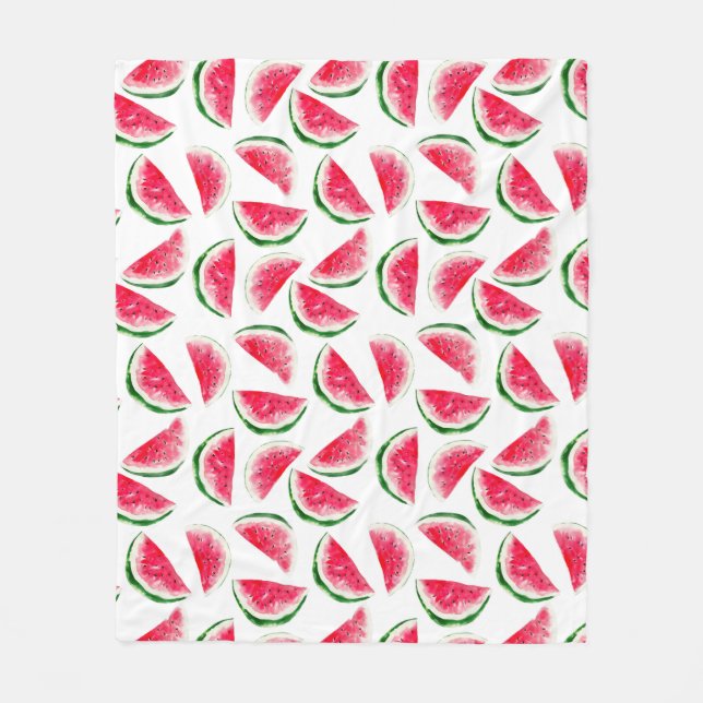 Cute Panas och Watermelon Mönster Fleecefilt (Framsidan)