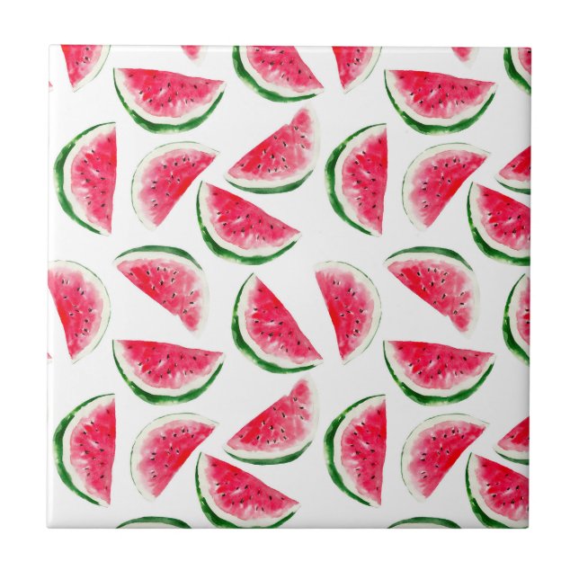 Cute Panas och Watermelon Mönster Kakelplatta (Framsidan)