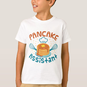 Cute Pancake Assistant Pancakes Maker Kids T Shirt