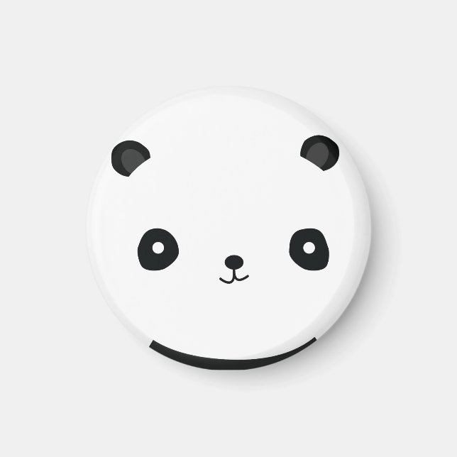 Cute Panda 2-tums runda magnet (Framsidan)
