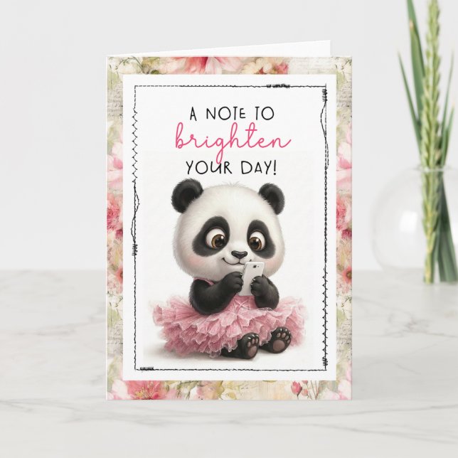 Cute Panda A Note To Brighten Your Day Kort (Framsida)