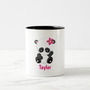 Cute Panda Älskare personalize Två-Tonad Mugg