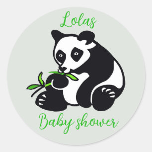 Cute PANDA - Animal - Baby dusch - Perdsonalize Runt Klistermärke