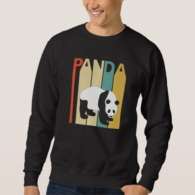 Cute Panda Animal Lång Ärmad Tröja (Framsida)