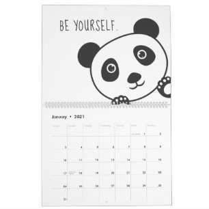 Cute Panda Animal Motivation Kids Kalender