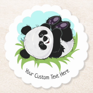 Cute Panda anpassningsbar text papper underlägg
