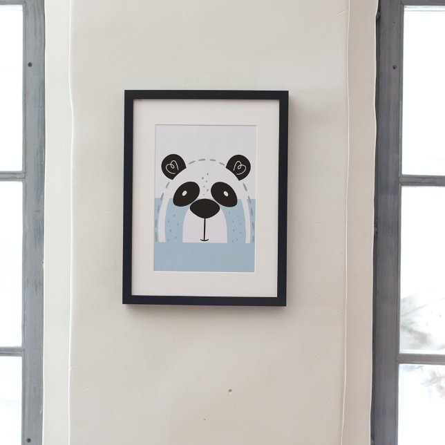 Cute Panda Ansikte Colorblock Poster (Skapare uppladdad)