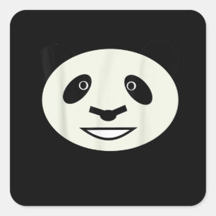 Cute Panda Ansikte Hallowee Costume for Boys and G Fyrkantigt Klistermärke