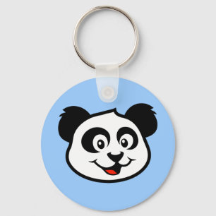 Cute Panda Ansikte Nyckelring