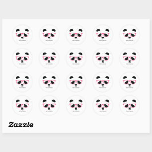 Cute Panda Ansikte Runt Klistermärke