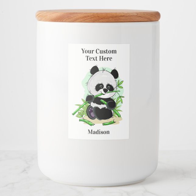 Cute Panda-användarnamn Mat Etikett (Framsida)