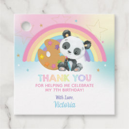 Cute Panda Art Paint Party Birthday Tack Gåvor Etiketter