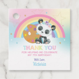 Cute Panda Art Paint Party Birthday Tack Gåvor Etiketter