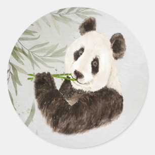 Cute Panda Asian Bear Animal Bamboo Wildlife Runt Klistermärke