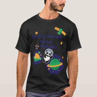 Cute Panda Astronaut T Shirt