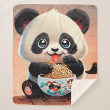 Cute Panda ätande Ramen