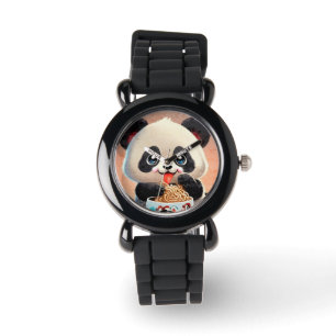 Cute Panda ätande Ramen Armbandsur