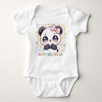 Cute Panda Baby Bodysuit – New Year 2026 T Shirt