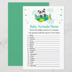 Cute panda Baby djur Namn Game