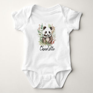 Cute Panda Baby Rustic julbotanicals T Shirt