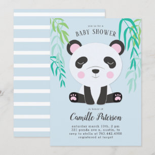 Cute Panda Baby Shower Inbjudningar